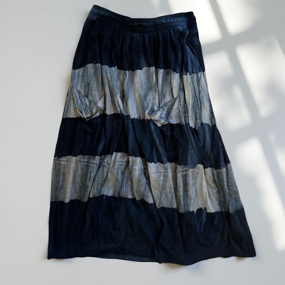 Gilda Midani Blue Striped Maxi skirt with pockets - Picture 2 of 6